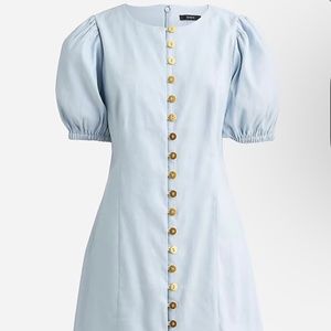 J.Crew | blue button front mini dress size 4